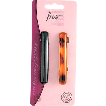 Fine Lines UK Hair Barrette - Black & Brown Pattern (6065)