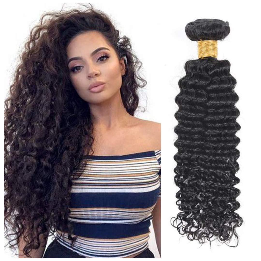 100% Peruvian Unprocessed Natural Hair - Deep Wave Weave - 14''