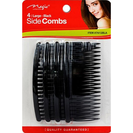 Magic Collection 4 Large Side Combs (no.7612BLA)