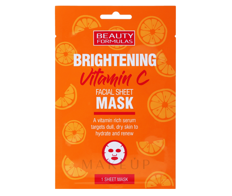 Beauty Formulas - Brightening Facial Sheet Mask - Vitamin C