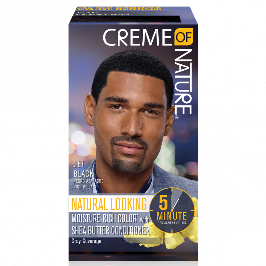 Creme Of Nature Natural Looking Moisture-Rich Hair Color For Men Jet Black