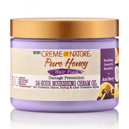 Creme of Nature Pure Honey Hair Food 24-Hour Nourishing Cream Oil 4.7 oz