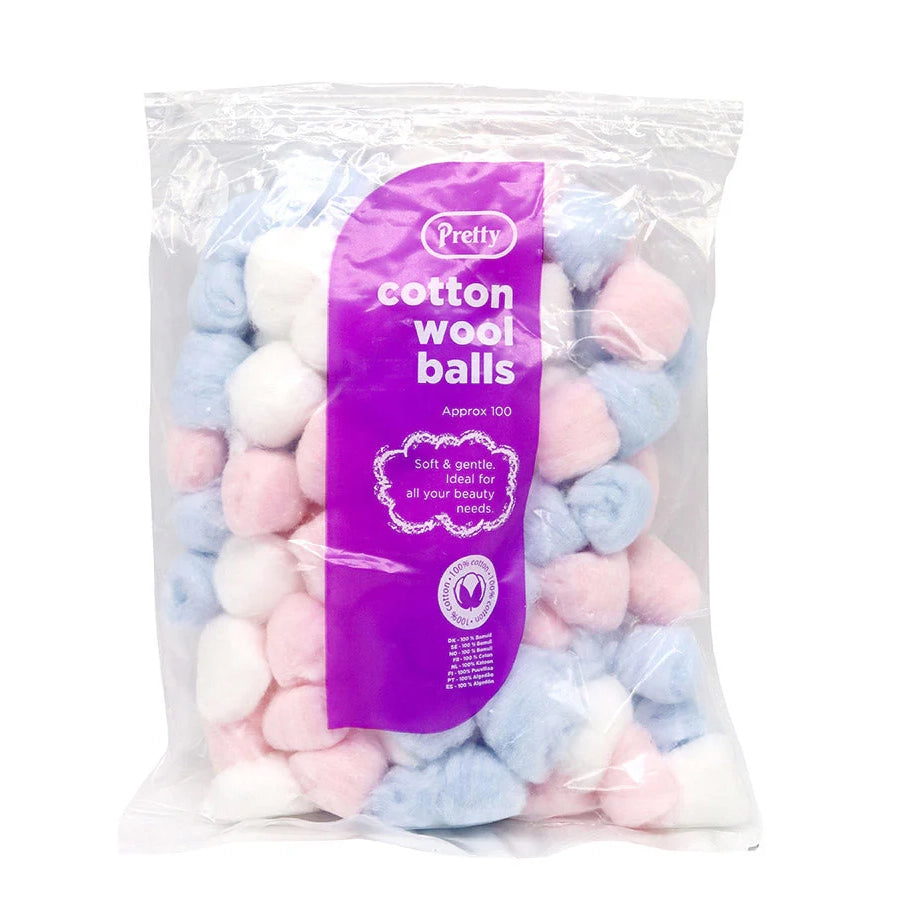 Pretty Cotton Wool Balls 100 pcs - Colour