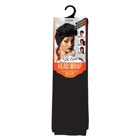 Magic Collection Satin Head Wrap Black (#SCA45BLA)