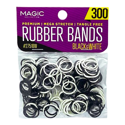 Magic Collection Black & White Rubber Bands 300 pcs