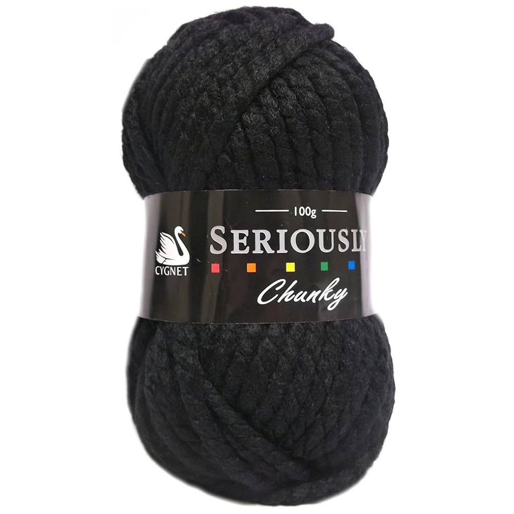 Cygnet Super Chunky Acrylic Yarn - Black - 100 g