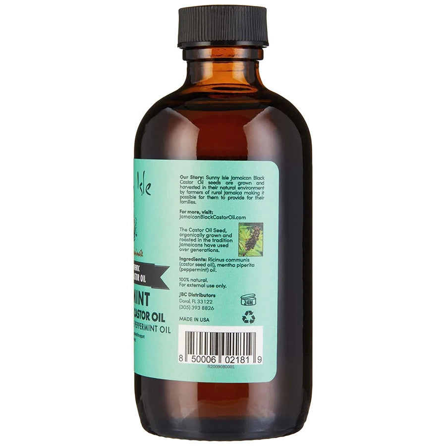 Sunny Isle Jamaican Black Castor Oil with Peppermint Oil 4 oz