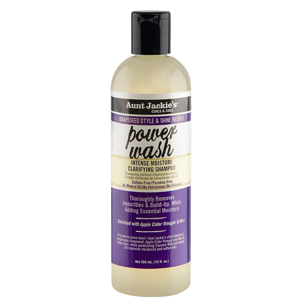 Aunt Jackies Power Wash Intense Moisture Clarifying Shampoo 12 oz