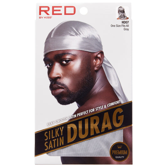 Red By Kiss Silky Satin Durag Gray HD07