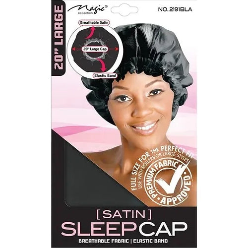 Magic Collection Satin Sleep Cap 20'' Large (No.2191BLA)